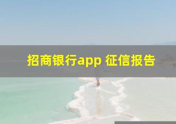 招商银行app 征信报告